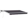 vidaXL Manuell markisram med LED-lampor Vit och antracit 3 x 2 m
