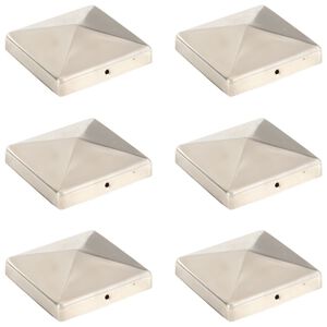 vidaXL Stolphattar pyramid 6 st rostfritt st&aring;l 101x101 mm