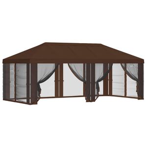 vidaXL Gazebo-tak med sidov&auml;ggar 6 x 3 m Brun Polyester 190