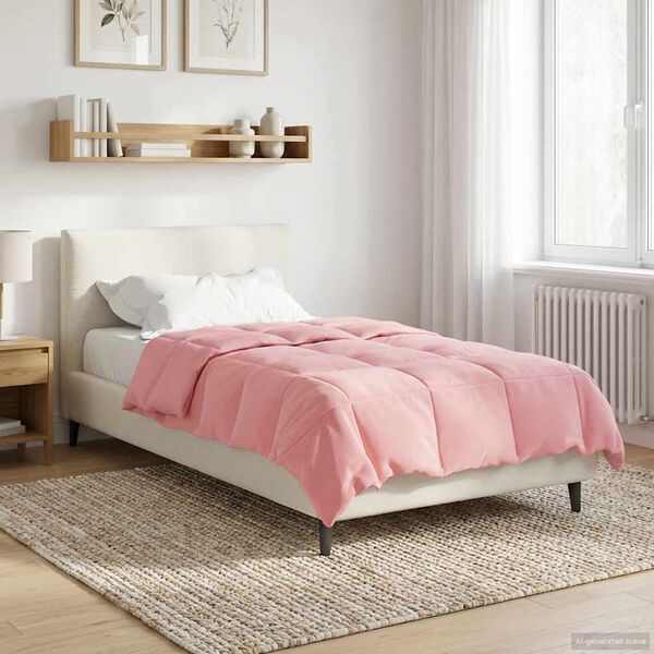 vidaXL Full &Aring;rs-Duvet Quiltad Rosa 140 x 220 cm Mikrofiber
