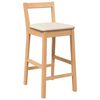 vidaXL Barstolar med kuddar 2 st, naturligt, massivt trä, gummi