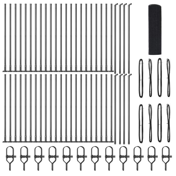 vidaXL Stängselstolpe Grå 100 x 0,6 m (12 x 12 mm nät) Stål och PVC