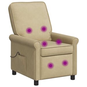 vidaXL Reclinerf&aring;t&ouml;lj med massage Gr&aring;gr&ouml;n 69 x 95 x 101 cm Tyg
