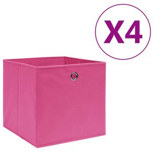 vidaXL F&ouml;rvaringsl&aring;dor 4 st non-woven tyg 28x28x28 cm rosa