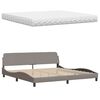vidaXL Bed with Mattress Taupe 200x200 cm Fabric