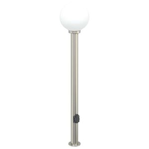 vidaXL Pollare med uttag 120 cm rostfritt st&aring;l IP44