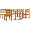vidaXL Tr&auml;dg&aring;rds Bistro Set 6 pcs Brun Massivt Akaciatr&auml;