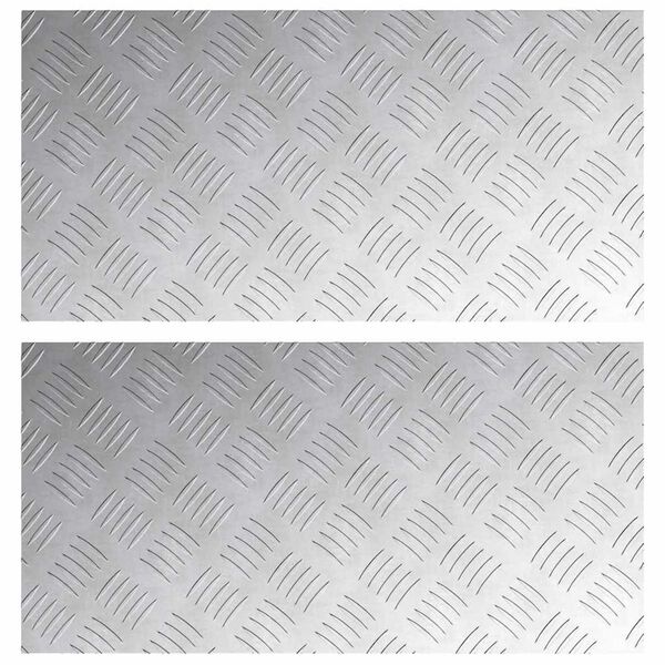 vidaXL Trappsteg Rektangul&auml;r 2 pcs Silver 60 x 30 cm Aluminium