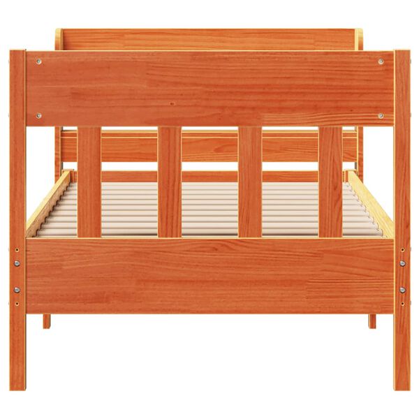 vidaXL S&auml;ngram utan madrass vaxbrun 100x200 cm massiv furu