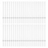 vidaXL Inb&auml;ddad staketpost 44 pcs Silver 120 cm Pulverlackerat st&aring;l
