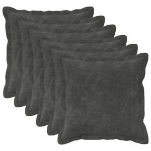 vidaXL Kudde 6 st HOUTEN Antracit 30 x 30 cm Mikrofiber Fleece