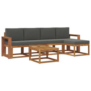 vidaXL Utomhussoffset 6 pcs Naturlig och Antracit Massivt Akaciatr&auml;