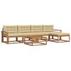 vidaXL Utomhussoffset med kudde 6 pcs Naturlig och Beige