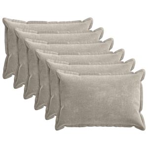 vidaXL Kudd&ouml;verdrag 6 pcs HOUTEN Ljusgr&aring; 50 x 70 cm Chenilletyg