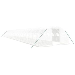 vidaXL V&auml;xthus med st&aring;lram vit 88 m&sup2; 22x4x2 m