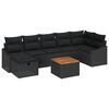 vidaXL Tr&auml;dg&aring;rdsoffset 8 st Svart Poly rattan