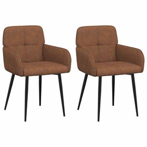 vidaXL Matstolar 2 st Faux Mockal&auml;der Brun 59 x 56,5 x 85 cm