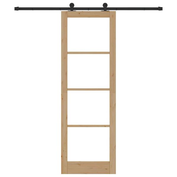 vidaXL Skjutd&ouml;rr ORKDAL Naturf&auml;rg 78 x 232 cm Massivt talltr&auml; och glas