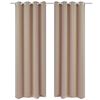 vidaXL M&ouml;rkl&auml;ggningsgardiner 2 st med &ouml;ljetter 135x175 cm gr&auml;ddvit