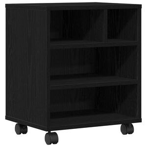 vidaXL Skrivarställ Svart Ek 41 x 32 x 48 cm Konstruerat trä