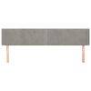 vidaXL S&auml;nggavel med kanter ljusgr&aring; 183x16x78/88 cm sammet