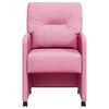 vidaXL Matstolar med hjul med hjul 2 pcs Rosa 57 x 67 x 95 cm tyg