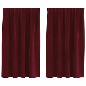 vidaXL M&ouml;rkl&auml;ggningsgardiner 2 pcs Vinr&ouml;d 140 x 140 cm Sammet