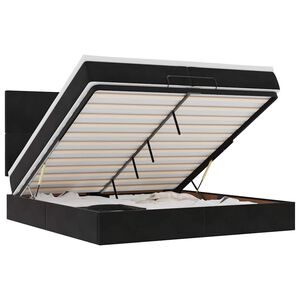 vidaXL Ottoman s&auml;ngram med madrasser svart 200x200 cm sammet