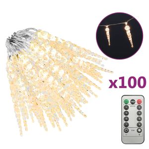 vidaXL Julislampa 100 LED-lampor varmvit 10 m akryl PVC