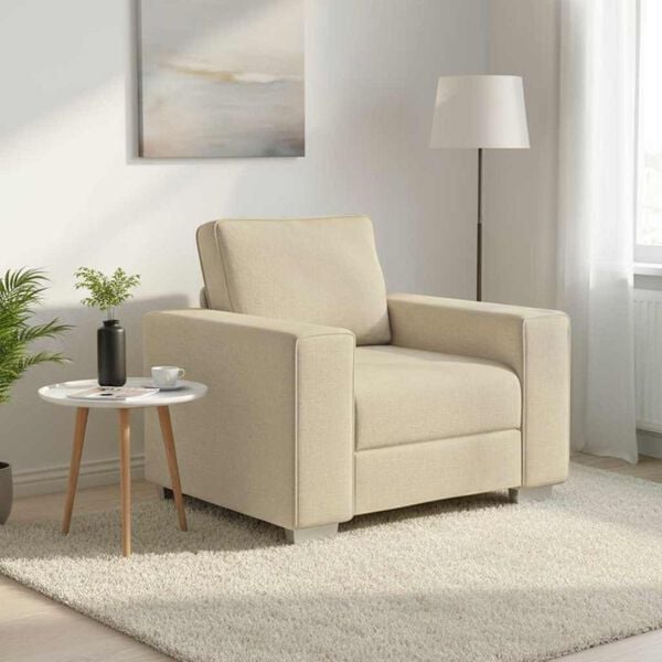 vidaXL Soffa Kr&auml;m 100 x 80 x 82 cm tyg