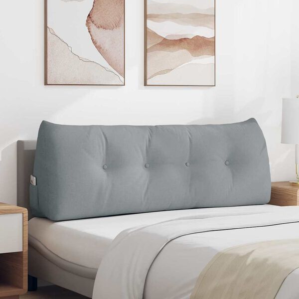 vidaXL Ryggkudde Ljusgr&aring; 140 x 24 x 50 cm tyg