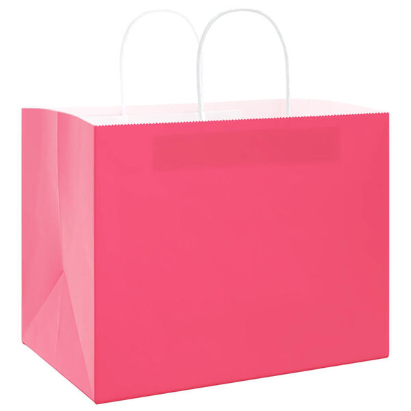 vidaXL Pappersp&aring;sar 50 st med handtag rosa 32x22x24 cm