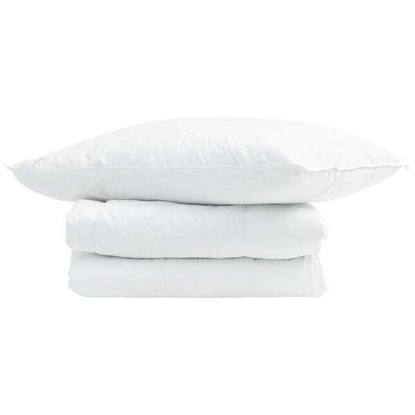vidaXL Sommar Duvet med kudde 2 pcs Vit Dunfjäder