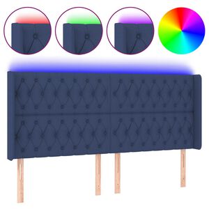 vidaXL S&auml;nggavel LED bl&aring; 183x16x118/128 cm tyg