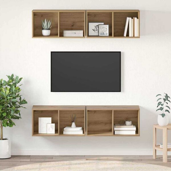 vidaXL TV-bänkset 4 pcs Artisan Ek 37 x 37 x 72 cm Konstruerat trä