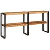 vidaXL Konsolbord med hylla Brun 160 x 33 x 75 cm Massivt mangotr&auml;