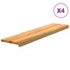 vidaXL Trappstegsmattor 4 pcs ljusbrun 110x25x2 cm massiv ek