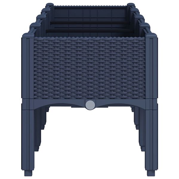 vidaXL Odlingsl&aring;da med ben bl&aring;gr&aring; 160x40x42 cm PP