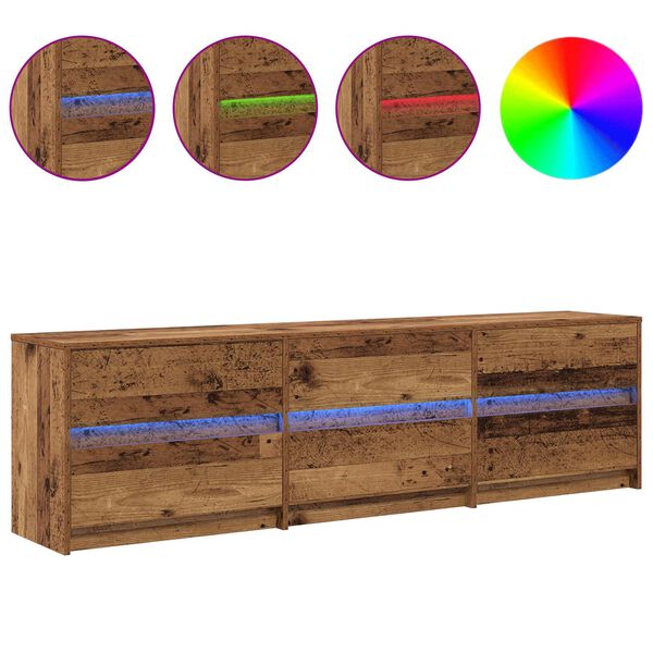 vidaXL TV Enheter 2 pcs Gammalt tr&auml; 180 x 34 x 50 cm Konstruerat tr&auml;