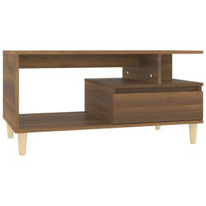 vidaXL Soffbord brun ek 90x49x45 cm konstruerat tr&auml;