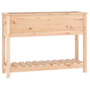 vidaXL Odlingsl&aring;da med hylla 111,5x34,5x81 cm massiv furu