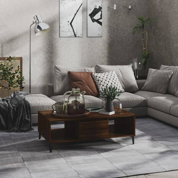 vidaXL Soffbord brun ek 103,5x60x35 cm konstruerat tr&auml;