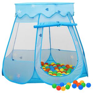 vidaXL Lekt&auml;lt med 250 bollar bl&aring; 102x102x82 cm