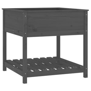 vidaXL Odlingsl&aring;da med hylla gr&aring; 82,5x82,5x81 cm massiv furu