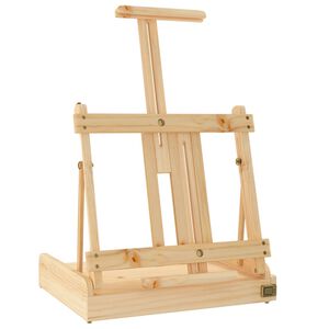 vidaXL Bordstaffli med l&aring;da 41,5x37x12 cm massiv furu