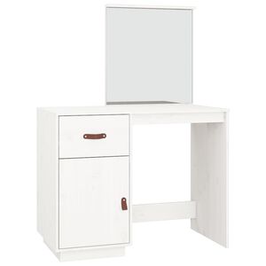 vidaXL Sminkbord Vit 95x50x134 cm massiv furu