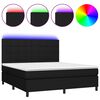 vidaXL Rams&auml;ng med madrass & LED svart 160x200 cm tyg