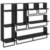 vidaXL V&auml;gghyllset V&auml;ggmonterat 6 pcs Svart Ek 100 x 25 x 30 cm