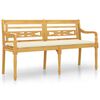 vidaXL Bataviab&auml;nk med gr&auml;ddvit dyna 150 cm massiv teak