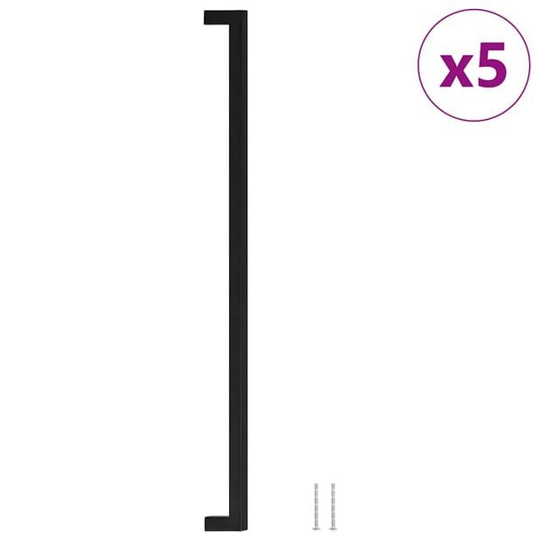 vidaXL Sk&aring;phandtag 5 st svart 480 mm rostfritt st&aring;l